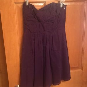 Purple strapless dress